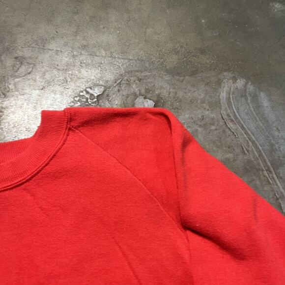 Vintage 80s Jerzees Russell Red Blank Raglan Sweatshirt - Picture 2 of 4